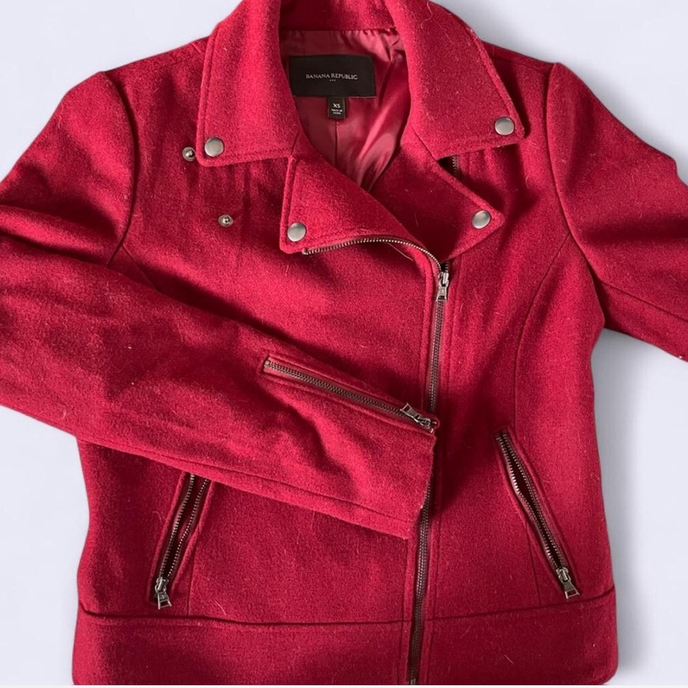 Banana Republic Women's Vibrant Red Wool Blend Jacket